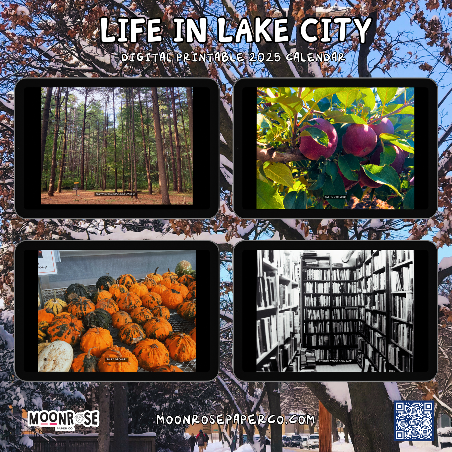 Life In Lake City Digital Calendar|Printable Calendar | Adirondacks Digital Yearly Calendar| Goodnotes|Noteability| Adirondack Photography