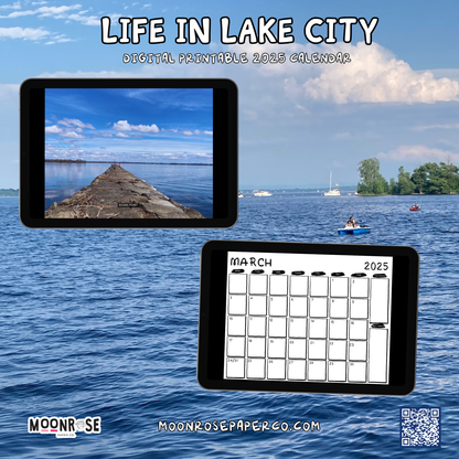 Life In Lake City Digital Calendar|Printable Calendar | Adirondacks Digital Yearly Calendar| Goodnotes|Noteability| Adirondack Photography