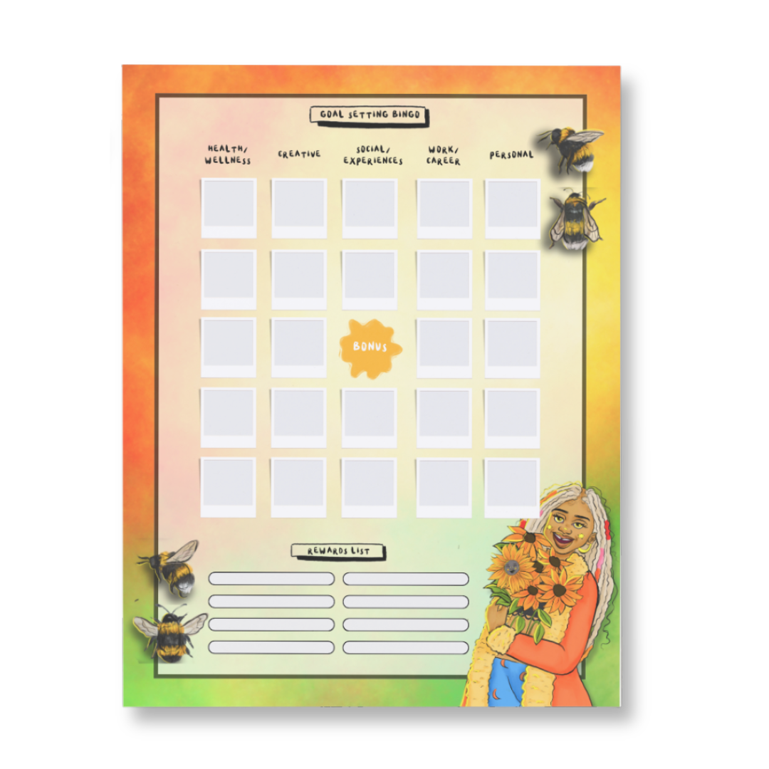 Goal Setting Bingo Reusable Notepad
