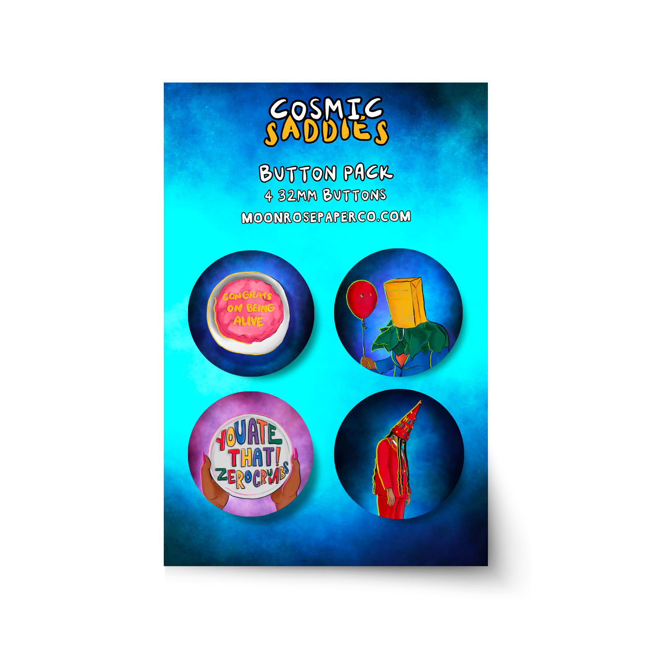 Cosmic Saddies Button Pack